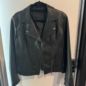 Fringe Leather Black Jacket